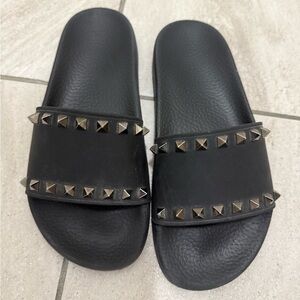 Valentino Black Studded Sandals